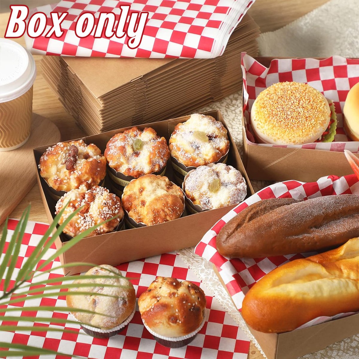 Enhance your food presentation with this Set of 50 Disposable Kraft Paper Lunch Boxes