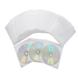 Premium White CD DVD Double Sided Plastic Sleeves 100PCS