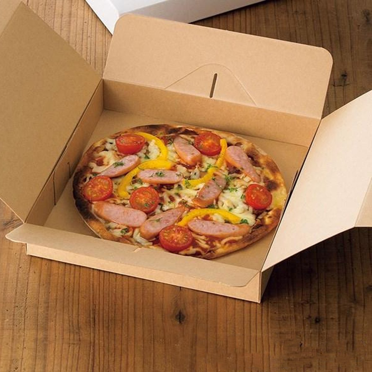 Kraft Paper Takeaway Containers Gable Pizza Boxes 50PCS