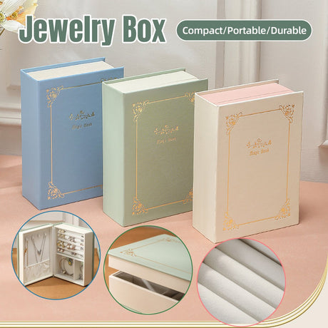 Creative Jewelry Box Earrings Ring Necklace Collocative Book PU