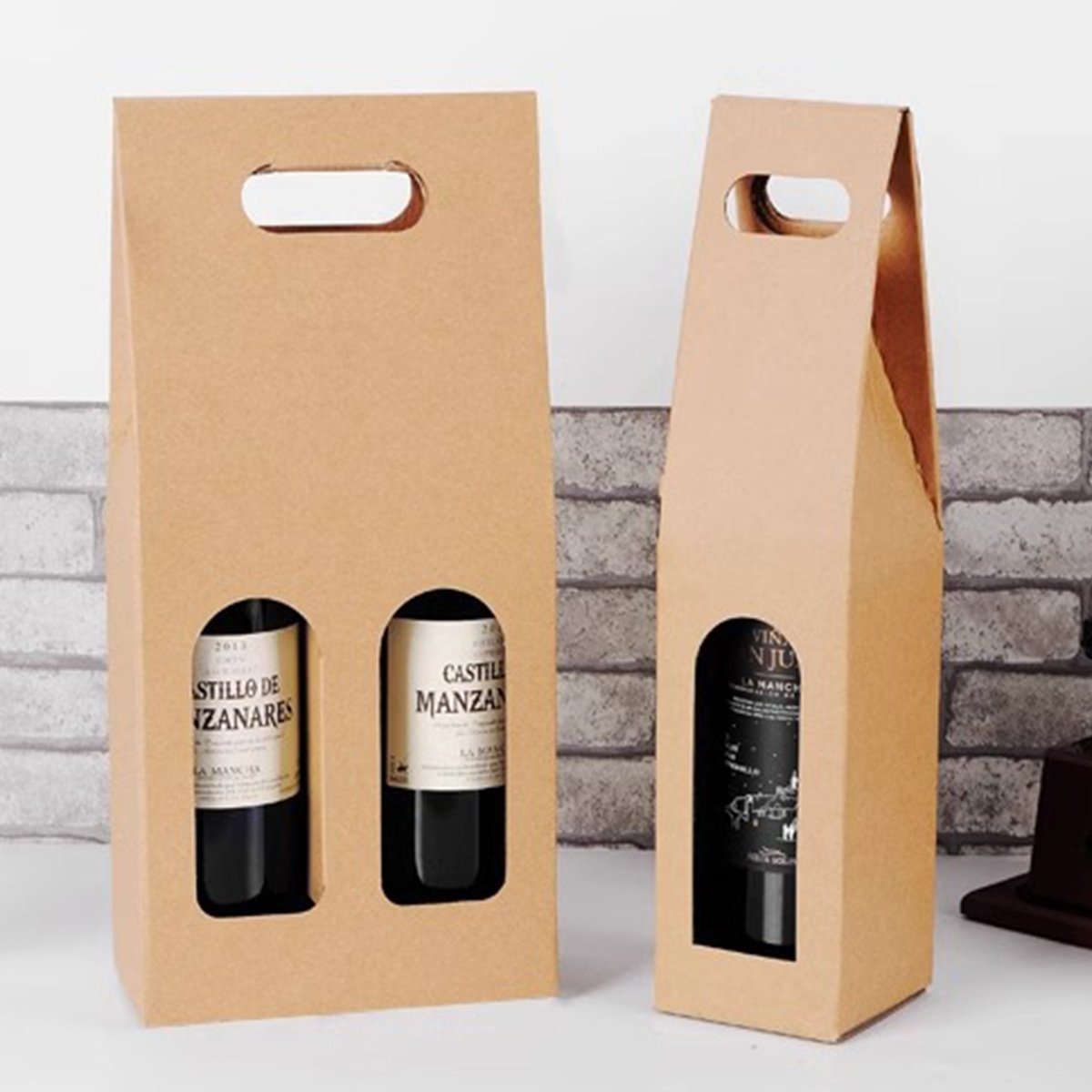 Kraft Paper Red Wine Box 30PCS Double