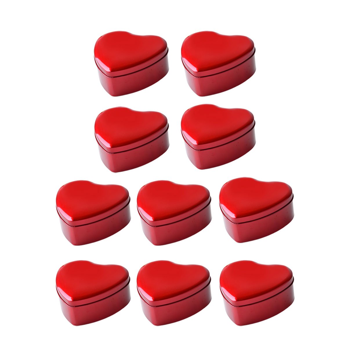 Love Square Tinplate Box Red 10PCS