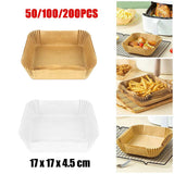 50-200PCS Disposable Square Air Fryer Paper Liner Non-Stick Baking Paper Liner