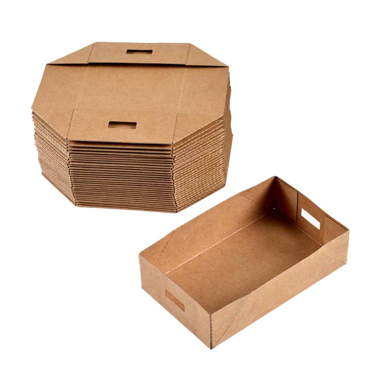 Kraft Paper 50PCS Trays Food Packing  Boxes