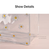 Clear PVC Tote Bags with Daisy Print for Weddings Birthdays 10pcs