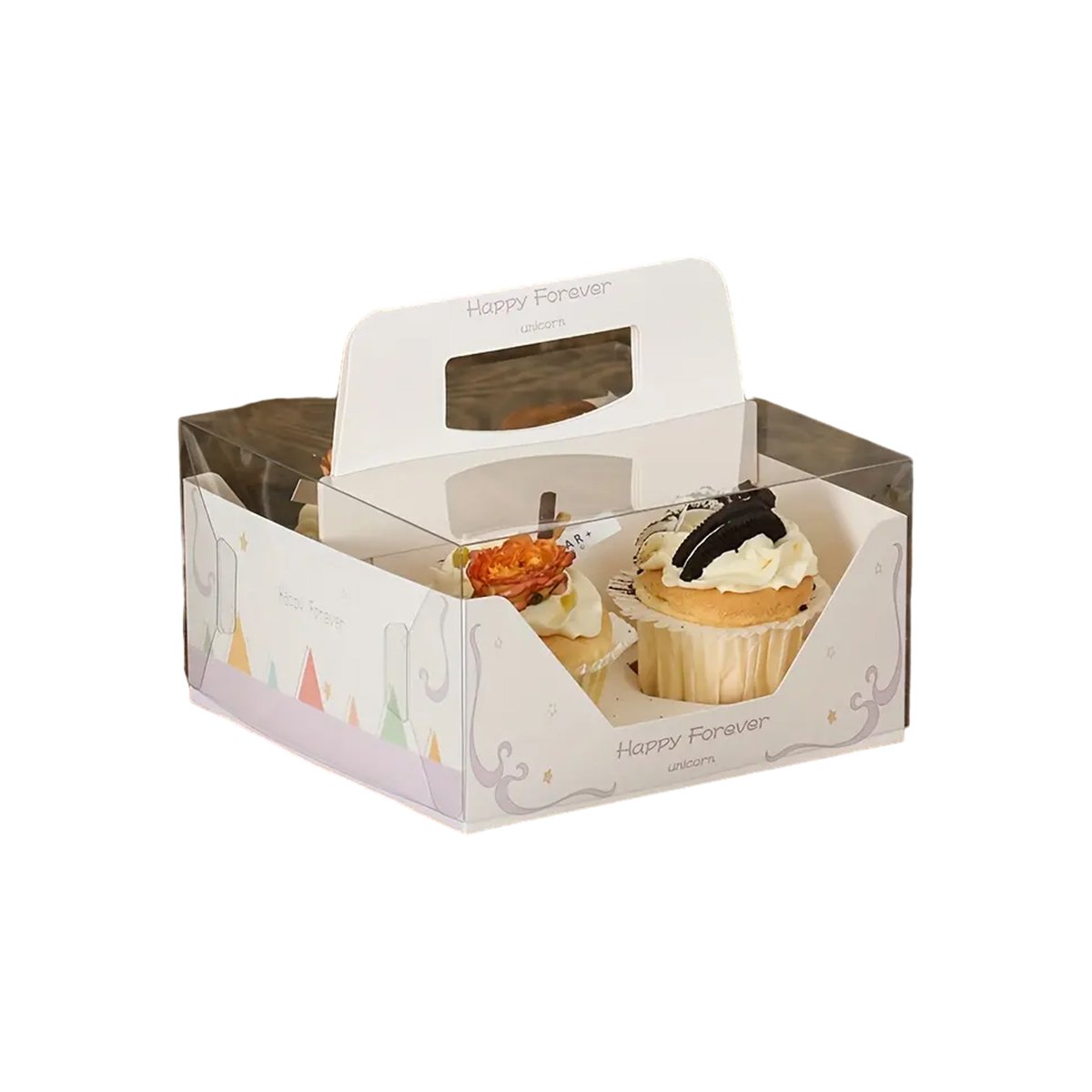 10PCS Clear Cupcake Box Portable Holder Muffin Egg Tart Cake Baking Packaging