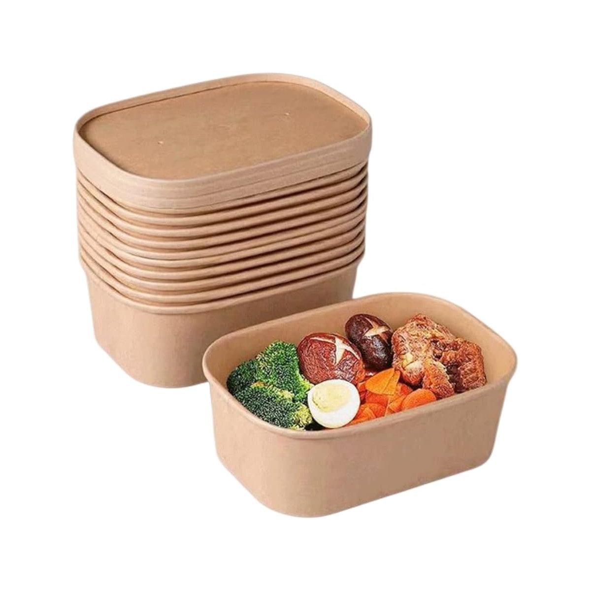 Kraft Paper Lunch Box 50PCS