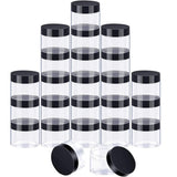 Durable PET Plastic Jars for Skincare Products Clear Plastic Jars with Black Caps 10pcs