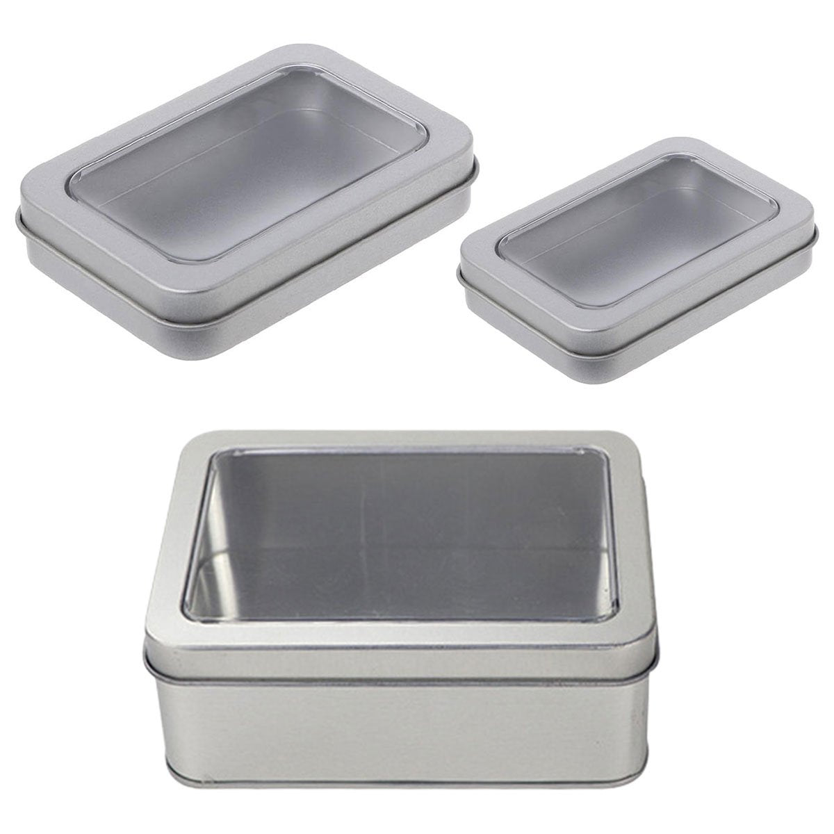 Full Window Rectangular Tinplate Box 10PCS