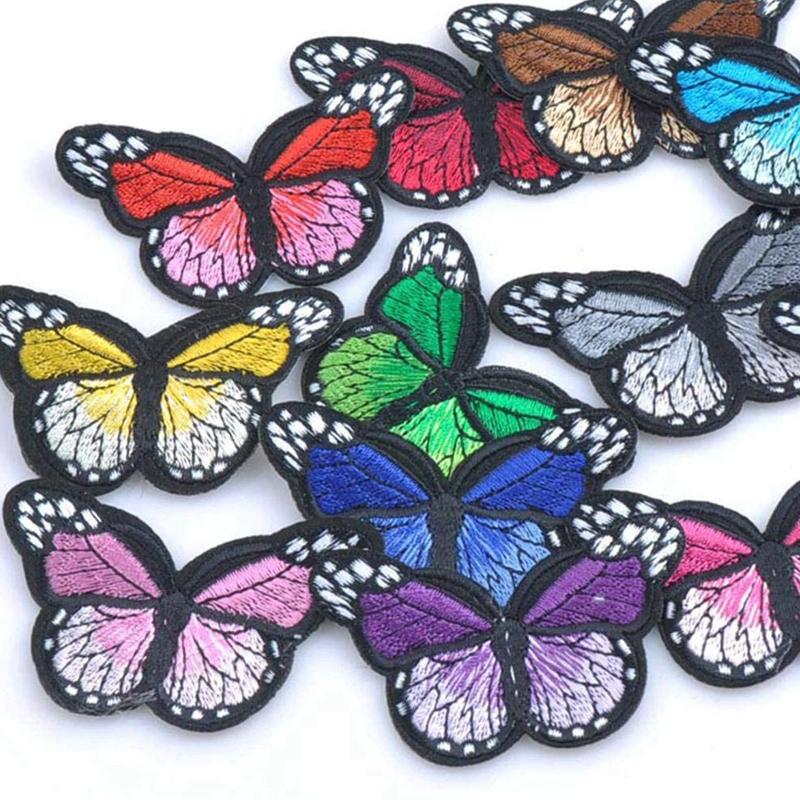 20PCS Colourful Butterfly Applique Lace Trims Sewing Embroidery Craft Patch Sew