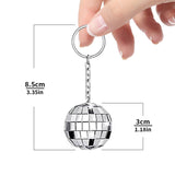 Disco Ball Keyring Silver 12PCS