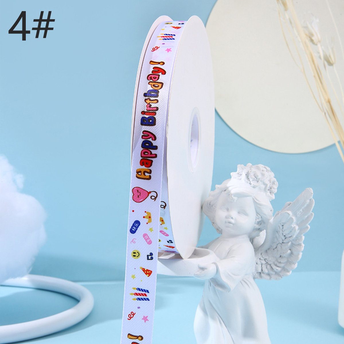 Polyester Happy Birthday Ribbon for Decorations 2CM*100Yard