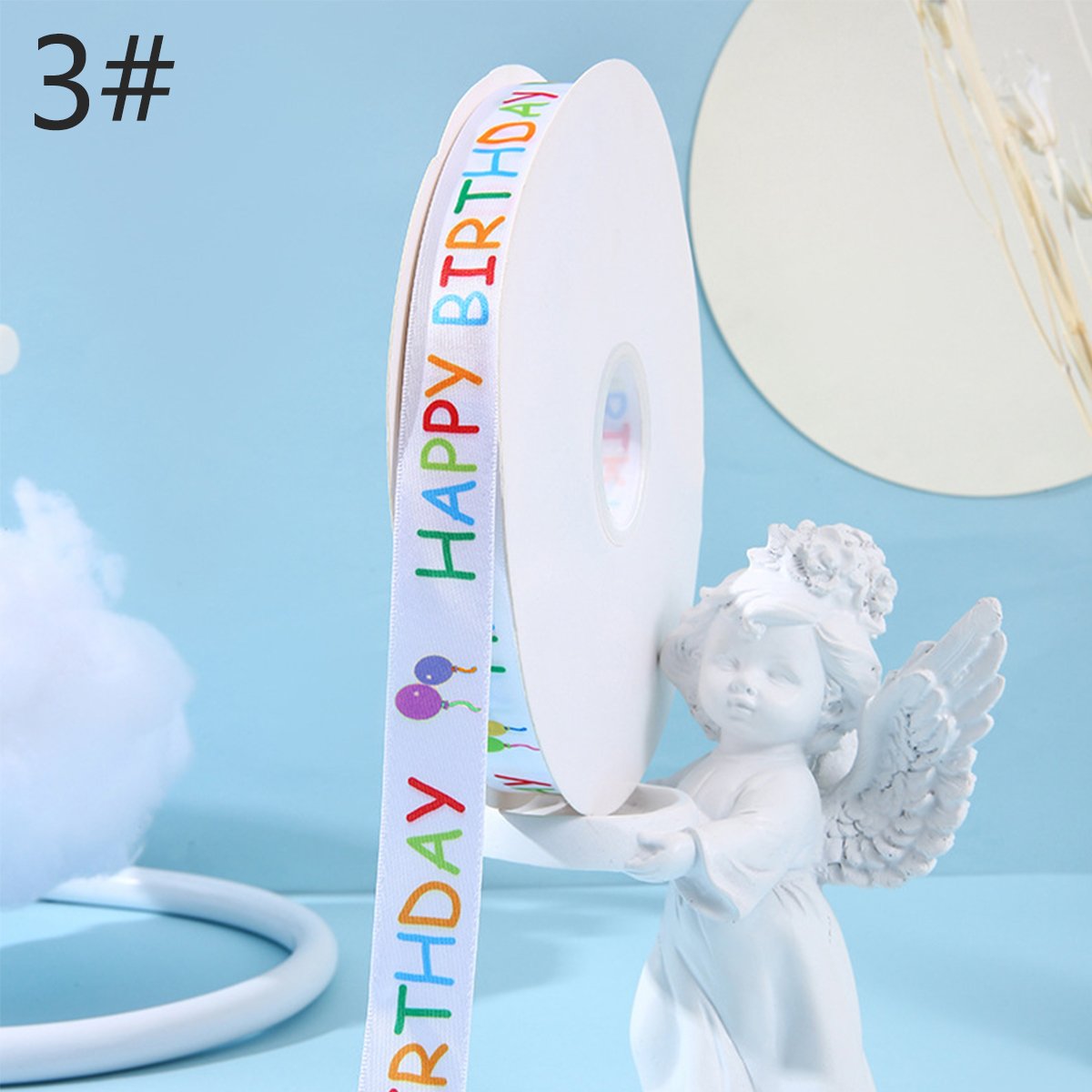 Polyester Happy Birthday Ribbon for Decorations 2CM*100Yard