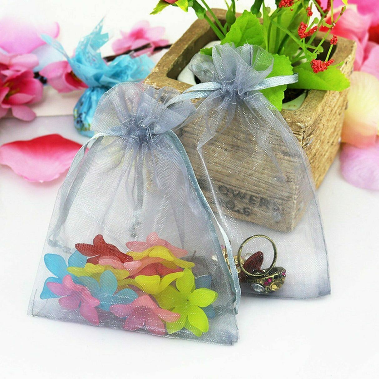 Organza Bags Drawstring Multi-Colour and Sizes 10-50 Pack