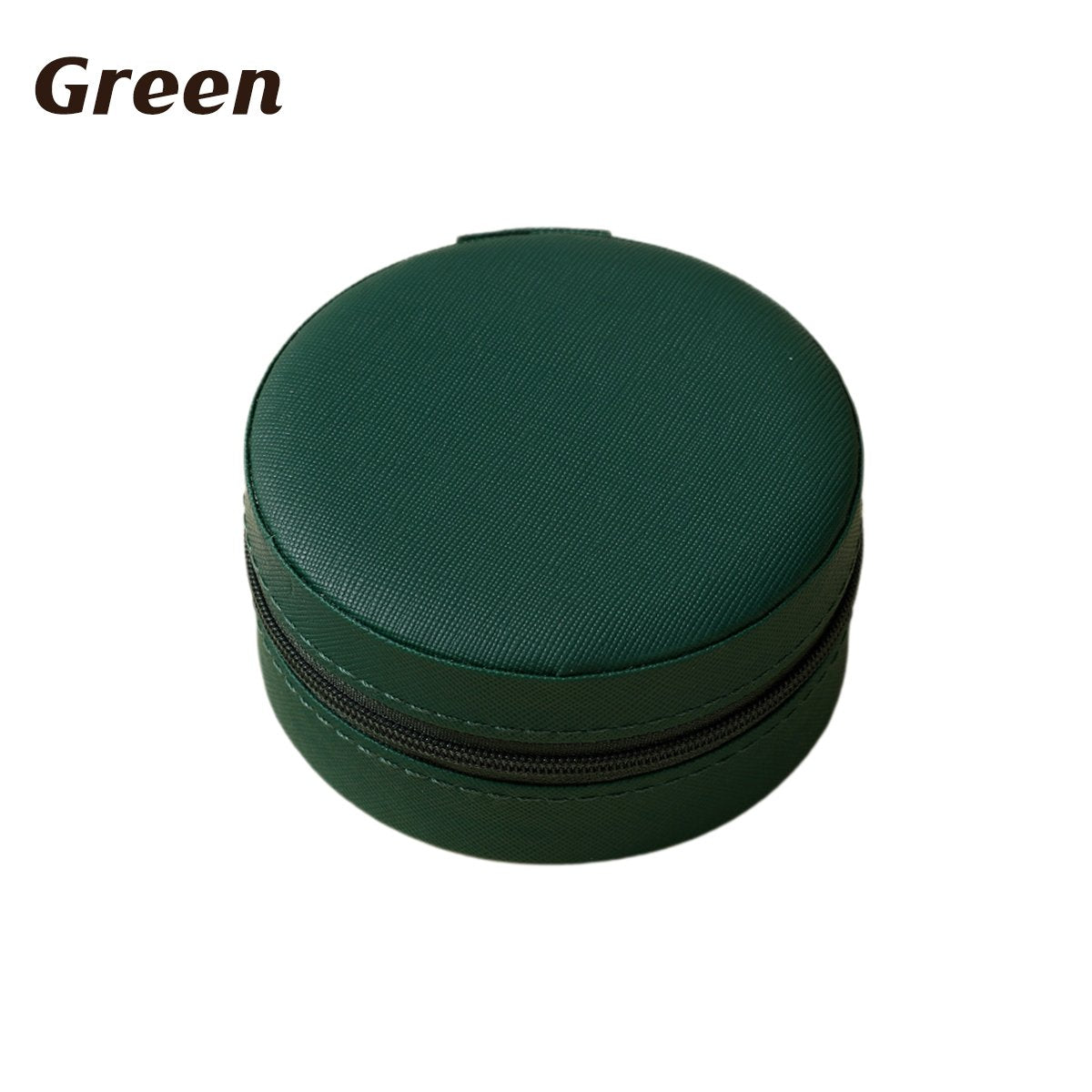 PU Leather Round Jewelry Boxes with Soft Flocking Interior for Travel Jewelry Boxes 1pc