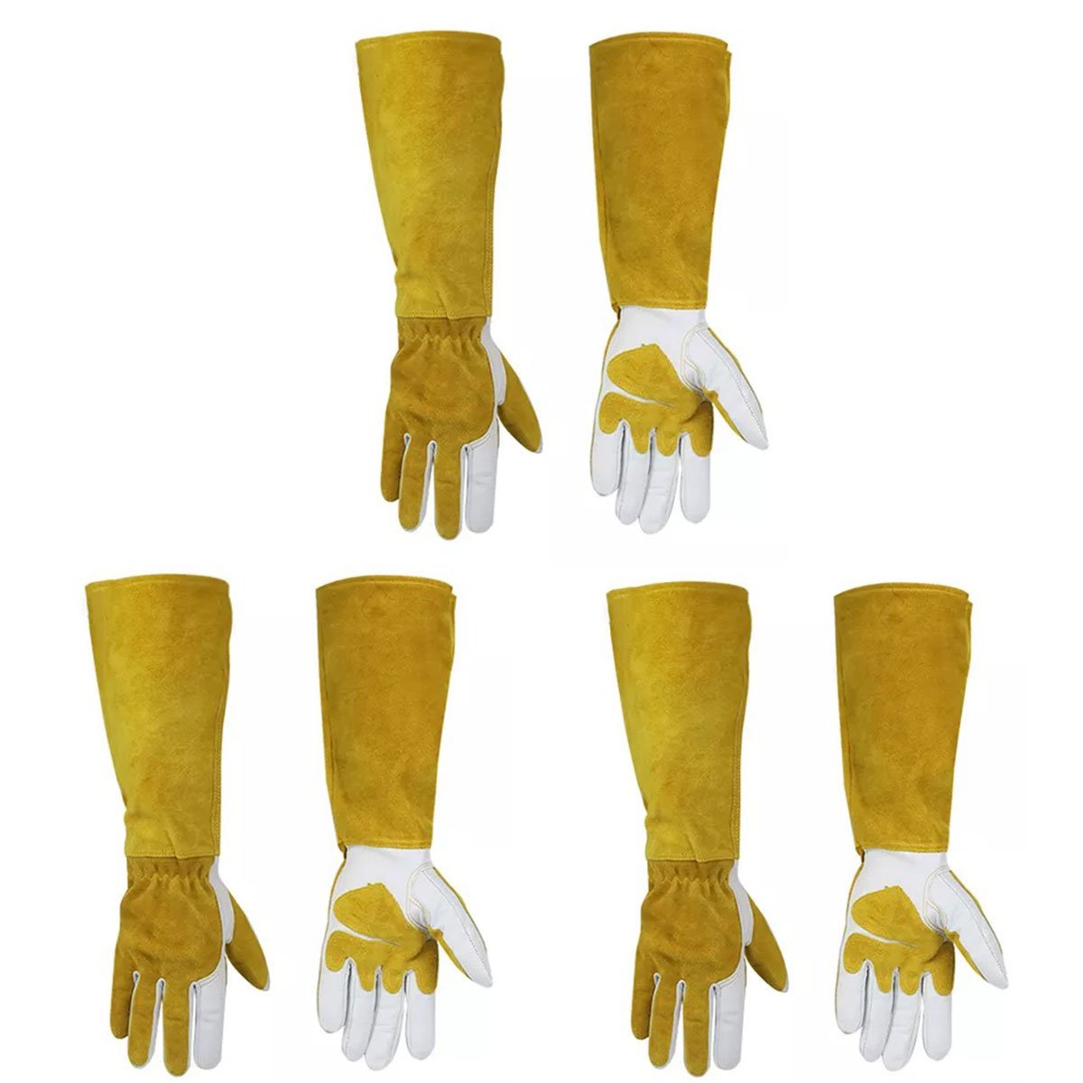 Heat Resistant Welding Gloves Long Heavy Duty Safety Work Gloves for Fireplace 1 Pair