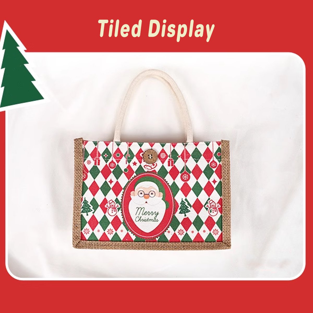 Christmas Santa Claus Gift Bag Holiday Packaging Apple Handbag Cloth Bag