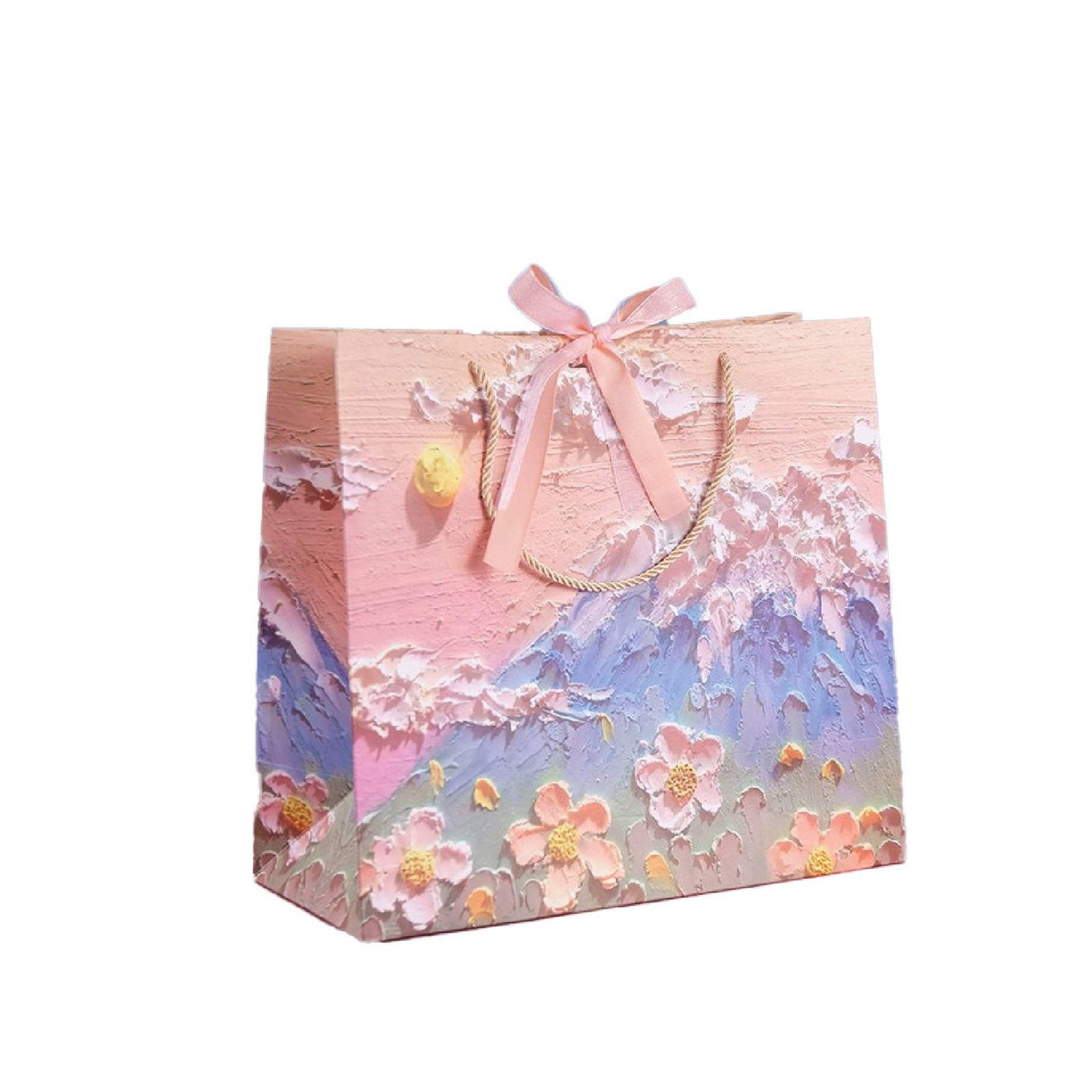 High-Quality Paper Oil Painting Gift Paper Bags Set 10PCS