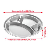 Stainless Steel Round Dinner Plates 4PCS