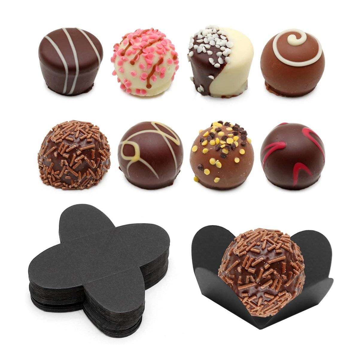 Food-Grade Paper Folding Trays for Chocolate Display 200pcs