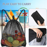 Drawstring Beach Clothes Mesh Storage Sports Fitness Dirty Clothes Drawstring Backbag