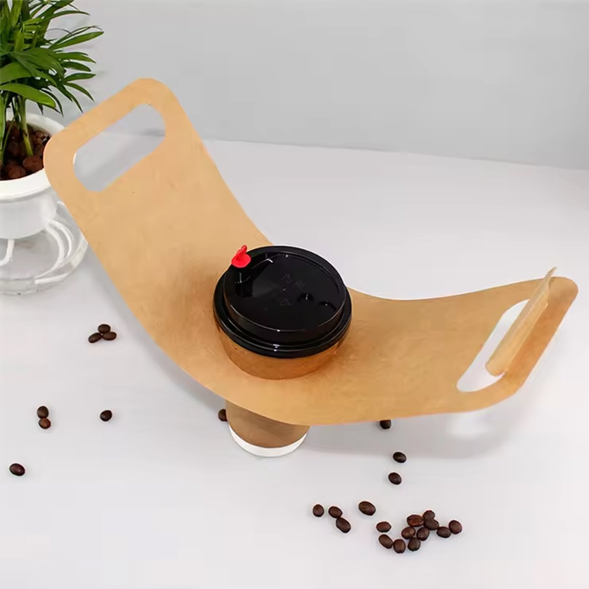 These kraft paper portable cup holders are perfect for cafes, takeaways, and events where carrying beverages is needed. 