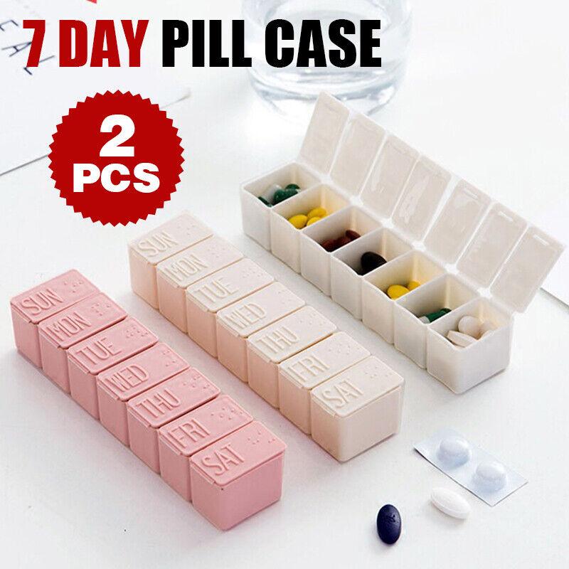 Weekly Pill Box Dispenser 2PCS