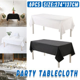 Disposable Thickened Solid Color Party Tablecloth 6PCS