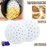 100Pcs Air Fryer Liners 7/8/9 Inch Perforated Parchment Paper Square Non-Stick