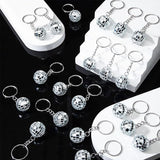 Disco Ball Keyring Silver 12PCS