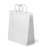 Kraft Paper Bags Take-away Packing Handbag White 50PCS