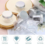 BPA-Free PET Clear Plastic Jars with Aluminum Caps for Skincare Creams Lotions 10pcs