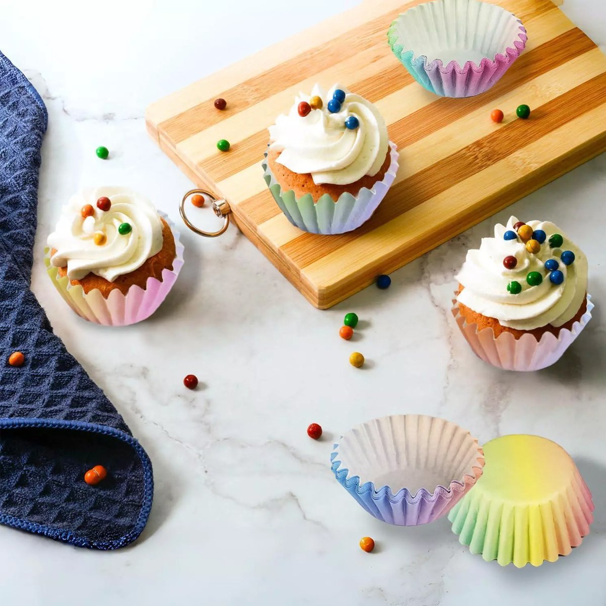 Gradient Cupcake Paper Tray Baking Mold High Temperature Resistant Oil-proof