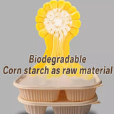 50pcs Degradable Corn Starch Lunch Box Eco-Friendly Biodegradable Food Container