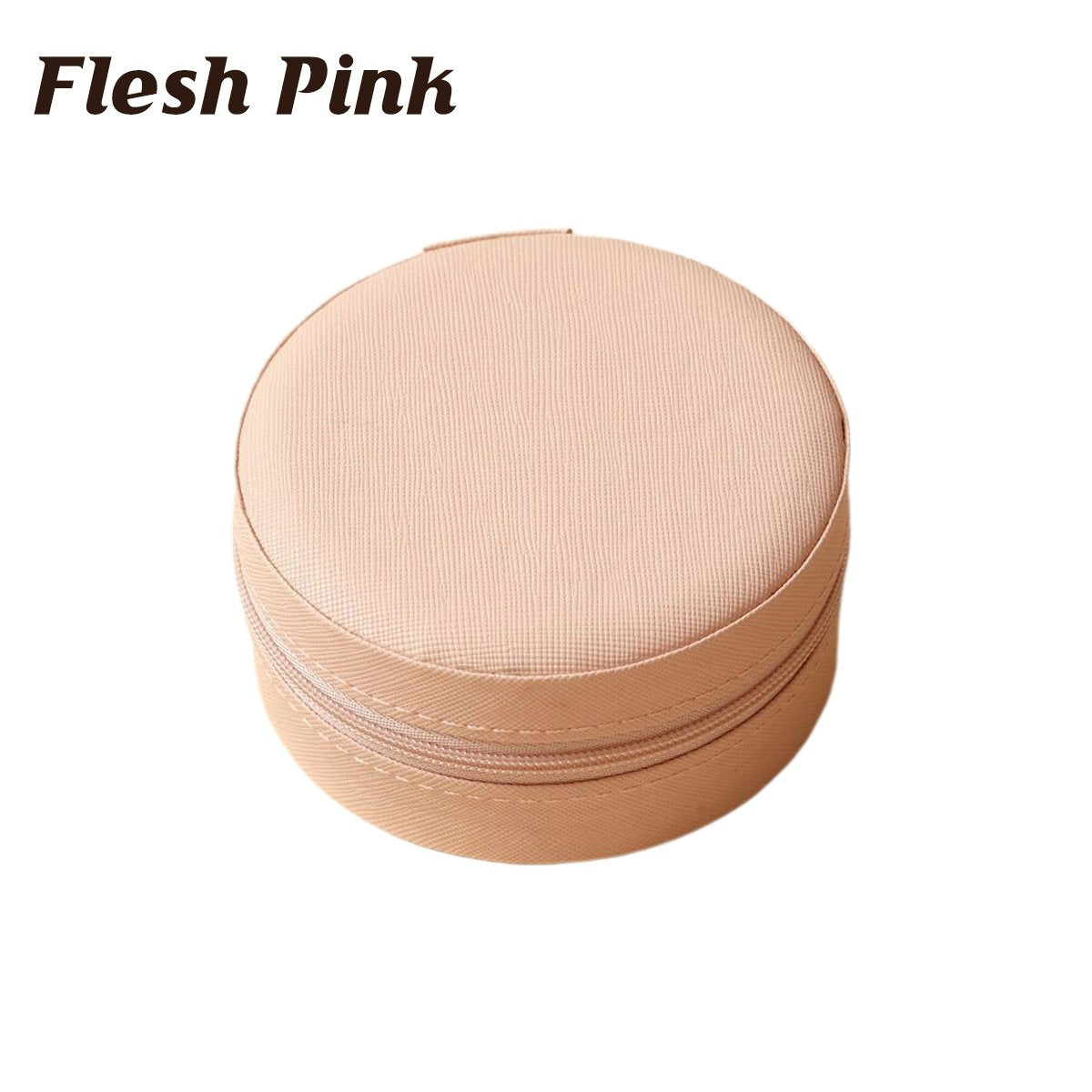 PU Leather Round Jewelry Boxes with Soft Flocking Interior for Travel Jewelry Boxes 1pc