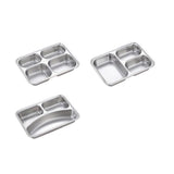 Stainless Steel Divided Dinner Tray Silver 1 Pack