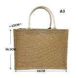 Unprinted Linen Handbag Good Product Companion Gift Linen Hemp Jute Shopping Bag