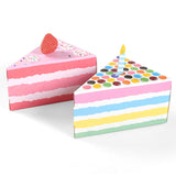 Add a touch of sweetness to your next celebration with these adorable triangular cake-shaped candy boxes.