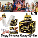 Surprise Money Box Black Gold Birthday Party Decoration Atmosphere Layout Props