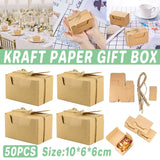 Eco-Friendly Kraft Paper Small Gift Boxes for Parties and Weddings 50pcs