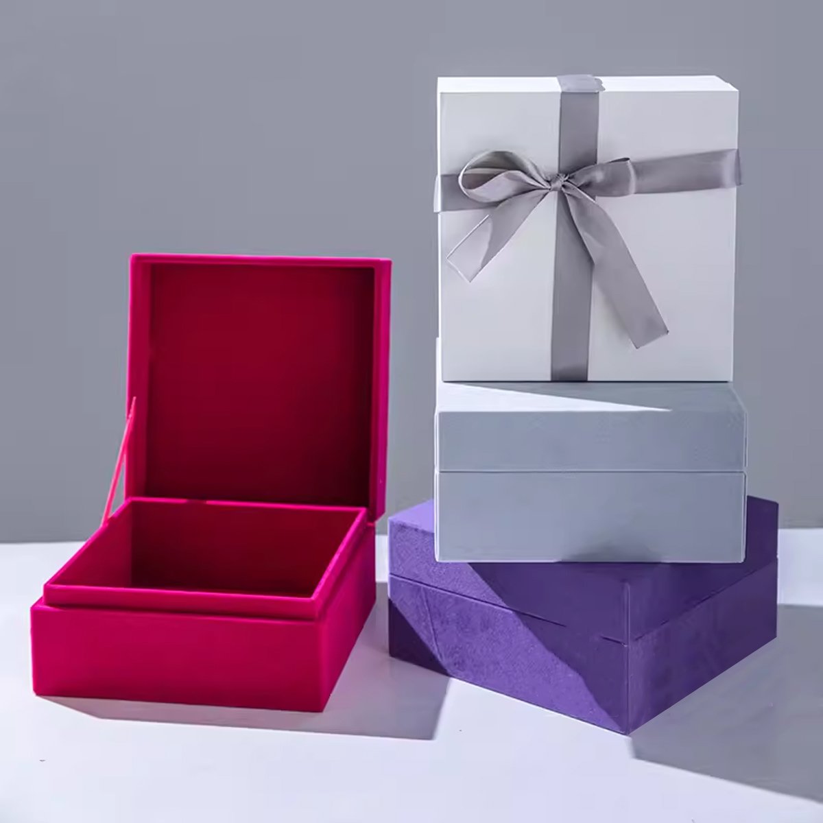 Velvet Wooden Gift Box Luxurious Multi-Colour Selection 1pc