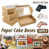 These rectangular kraft paper window boxes are the ideal packaging solution for cakes, pastries, and gifts.