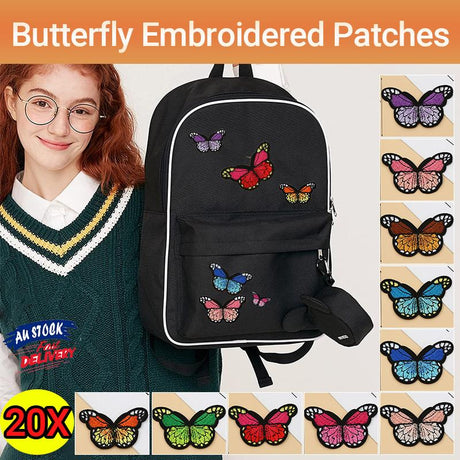 20PCS Colorful Butterfly Lace Embroidery Trims