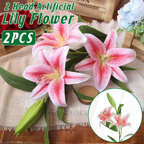 2PCS Artificial Flowers Lily