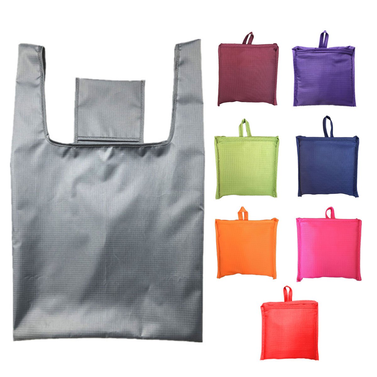 2pcs Foldable Portable Shopping Bags Reusable Eco-Friendly Washable Storage Bags