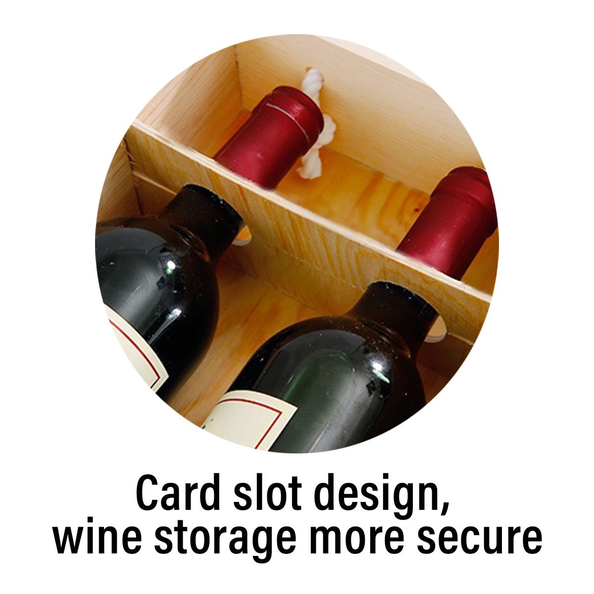 Red Wine Wooden Gift Box 6PCS Pull-out