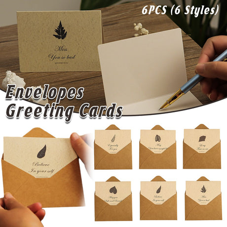 6 PCS Retro Greeting Cards With Envelopes