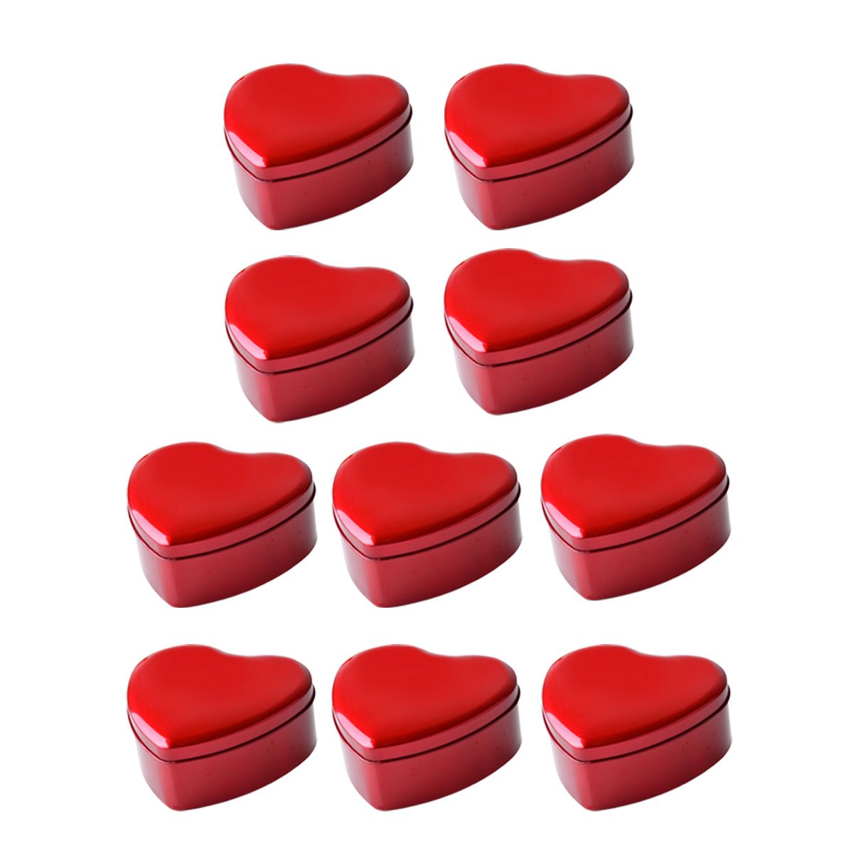 Love Square Tinplate Box Red 10PCS