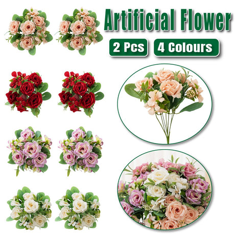 Artificial Flower Rose Bouquets 2PCS