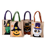 4pcs Halloween Gift Tote Bags Reusable Decorative Trick or Treat Candy Bags